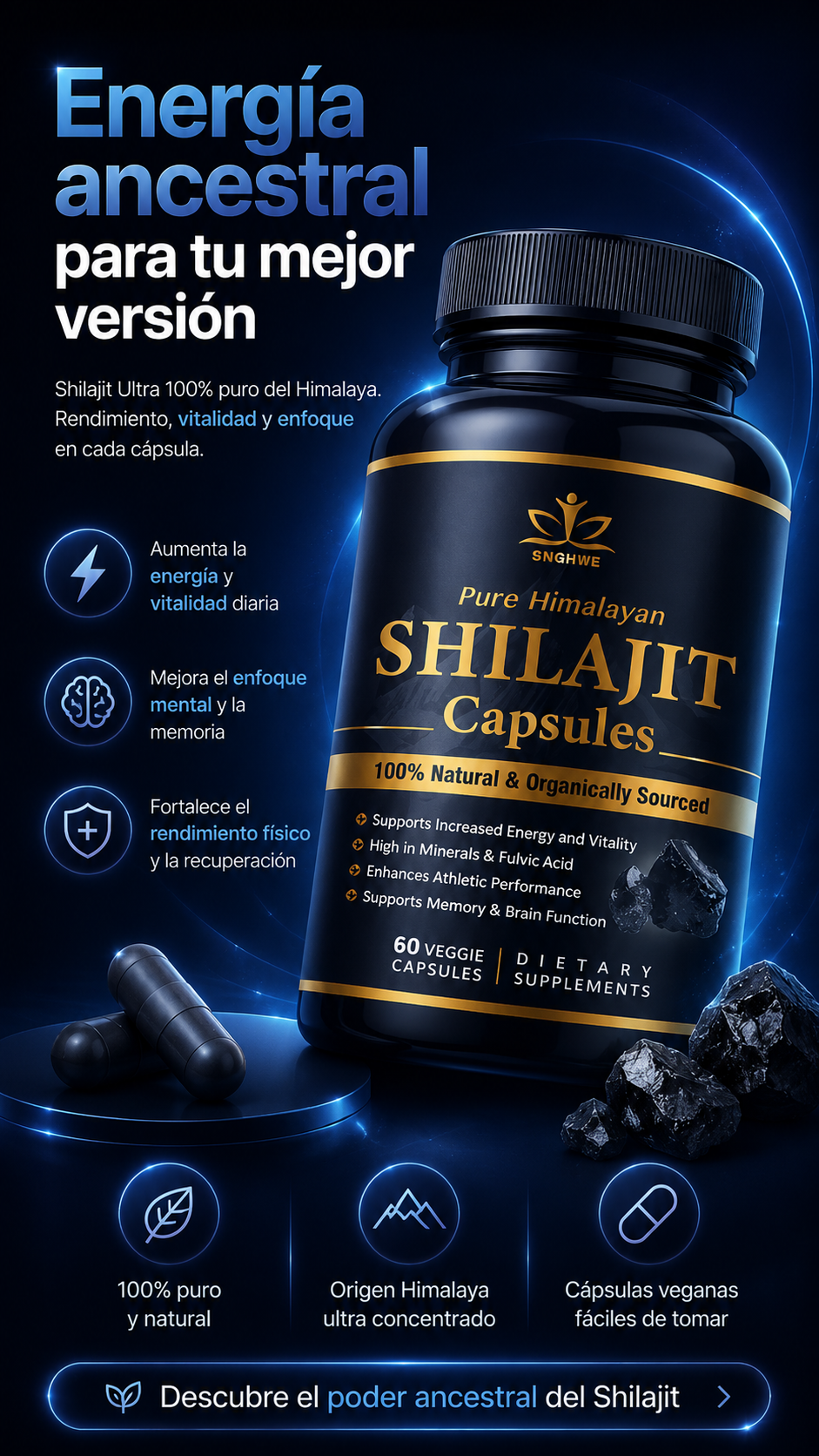 SHILAJIT ULTRA - 60 CAPSULAS